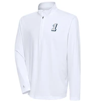Men's Antigua  White Ross Chastain Tribute Quarter-Zip Pullover Top