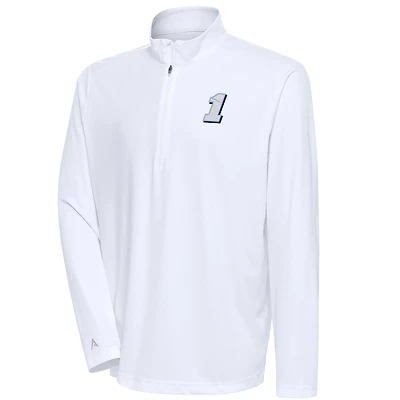 Men's Antigua White Ross Chastain Tribute Quarter-Zip Pullover Top