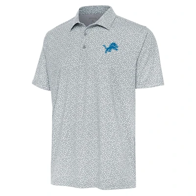Men's Antigua  Gray Detroit Lions Terrace Polo