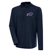 Men's Antigua  Heather Navy Buffalo Bills Tidy Quarter-Zip Pullover Hoodie