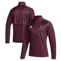 Men's adidas  Maroon Arizona State Sun Devils Woven Quarter-Zip Pullover Top