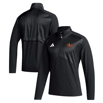 Men's adidas  Black ULM Warhawks Woven Quarter-Zip Pullover Top