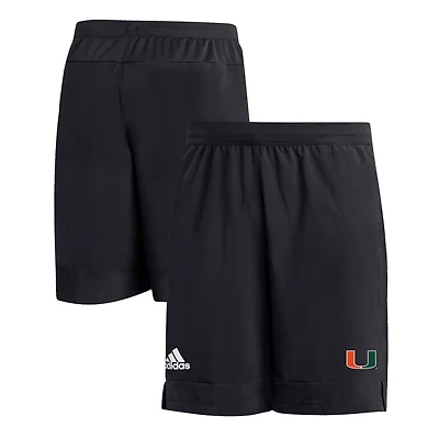 Men's adidas  Black Miami Hurricanes Heat Ready Woven Shorts