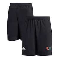 Men's adidas  Black Miami Hurricanes Heat Ready Woven Shorts