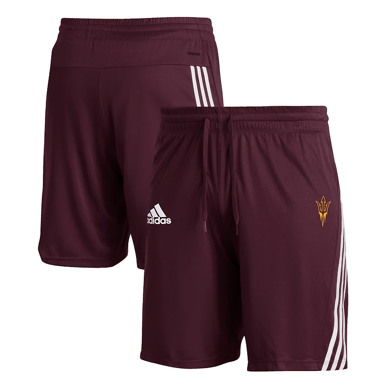 Men's adidas  Maroon Arizona State Sun Devils Three-Stripe Knit Shorts