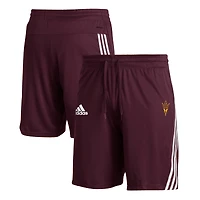 Men's adidas  Maroon Arizona State Sun Devils Three-Stripe Knit Shorts
