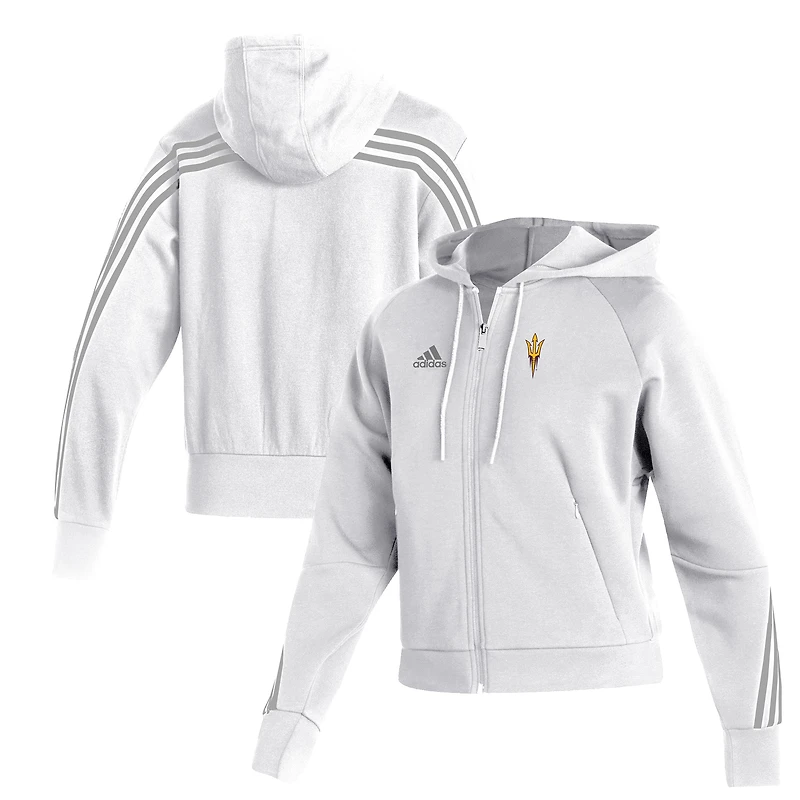 Women's adidas  White Arizona State Sun Devils Fashion Full-Zip Hoodie