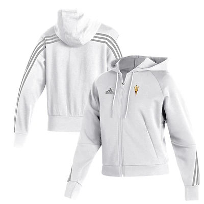 Women's adidas  White Arizona State Sun Devils Fashion Full-Zip Hoodie