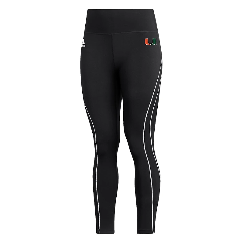 Women's adidas  Black Miami Hurricanes Stadium Training 7/8 Leggings