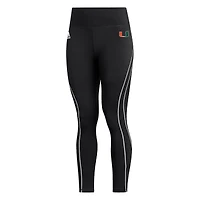 Women's adidas  Black Miami Hurricanes Stadium Training 7/8 Leggings