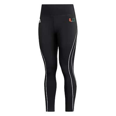 Women's adidas  Black Miami Hurricanes Stadium Training 7/8 Leggings
