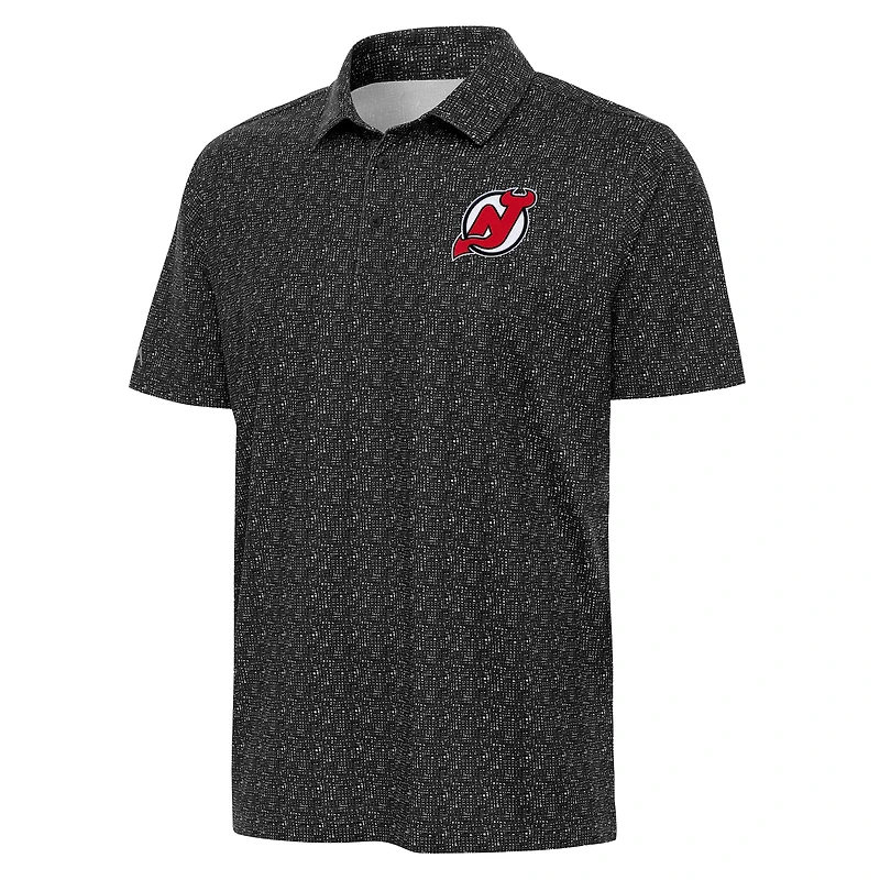 Men's Antigua  Black New Jersey Devils Figment Polo