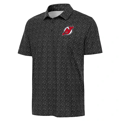 Men's Antigua  Black New Jersey Devils Figment Polo