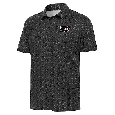 Men's Antigua  Black Philadelphia Flyers Figment Polo