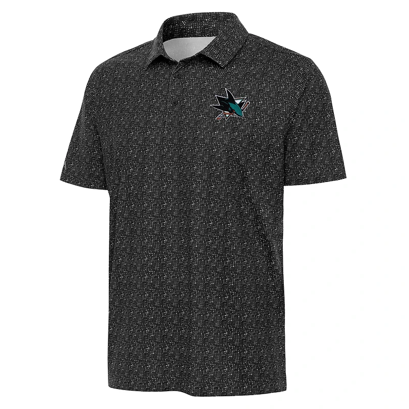 Men's Antigua  Black San Jose Sharks Figment Polo