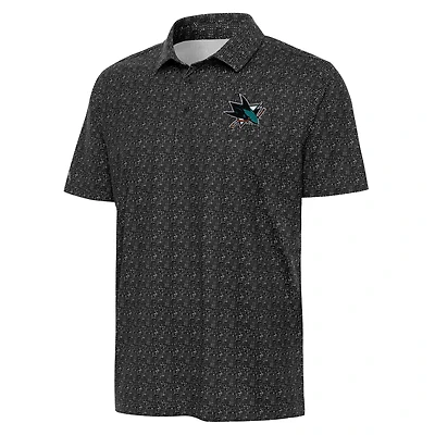 Men's Antigua  Black San Jose Sharks Figment Polo