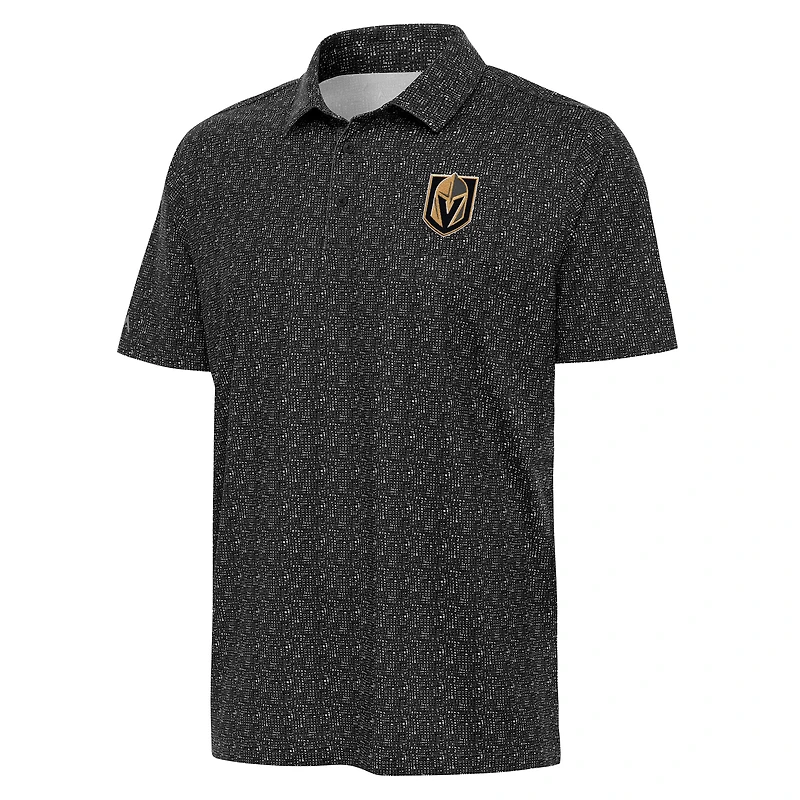 Men's Antigua  Black Vegas Golden Knights Figment Polo