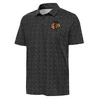 Men's Antigua  Black Chicago Blackhawks Figment Polo