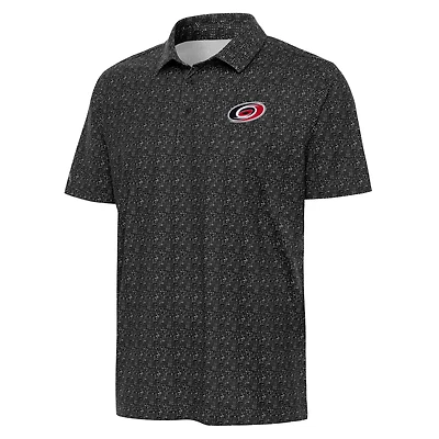 Men's Antigua  Black Carolina Hurricanes Figment Polo