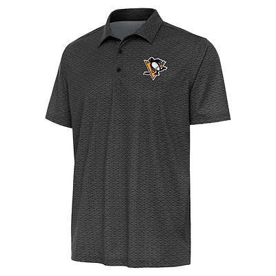 Men's Antigua  Black Pittsburgh Penguins Relic Polo