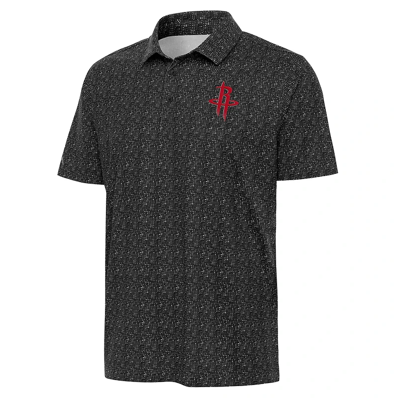 Men's Antigua Black Houston Rockets Figment Polo