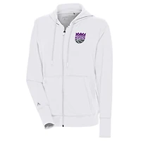 Women's Antigua  White Sacramento Kings Moving Full-Zip Jacket