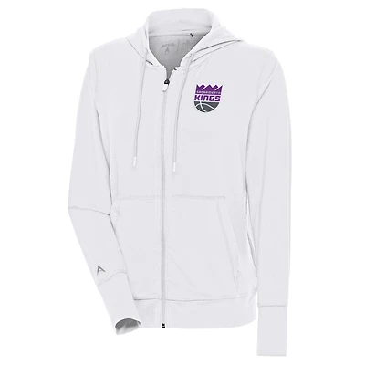 Women's Antigua  White Sacramento Kings Moving Full-Zip Jacket
