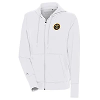 Women's Antigua  White Denver Nuggets Moving Full-Zip Jacket