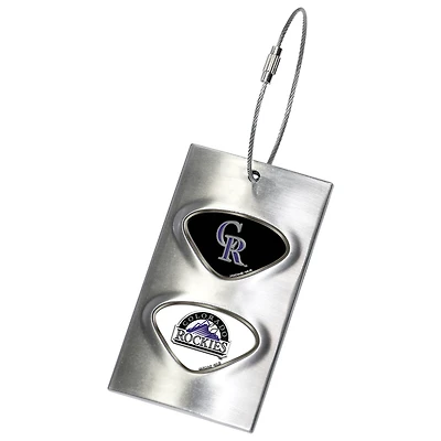 Silver Colorado Rockies 3.5'' x 2'' Bag Tag
