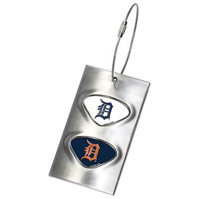 Silver Detroit Tigers 3.5'' x 2'' Bag Tag