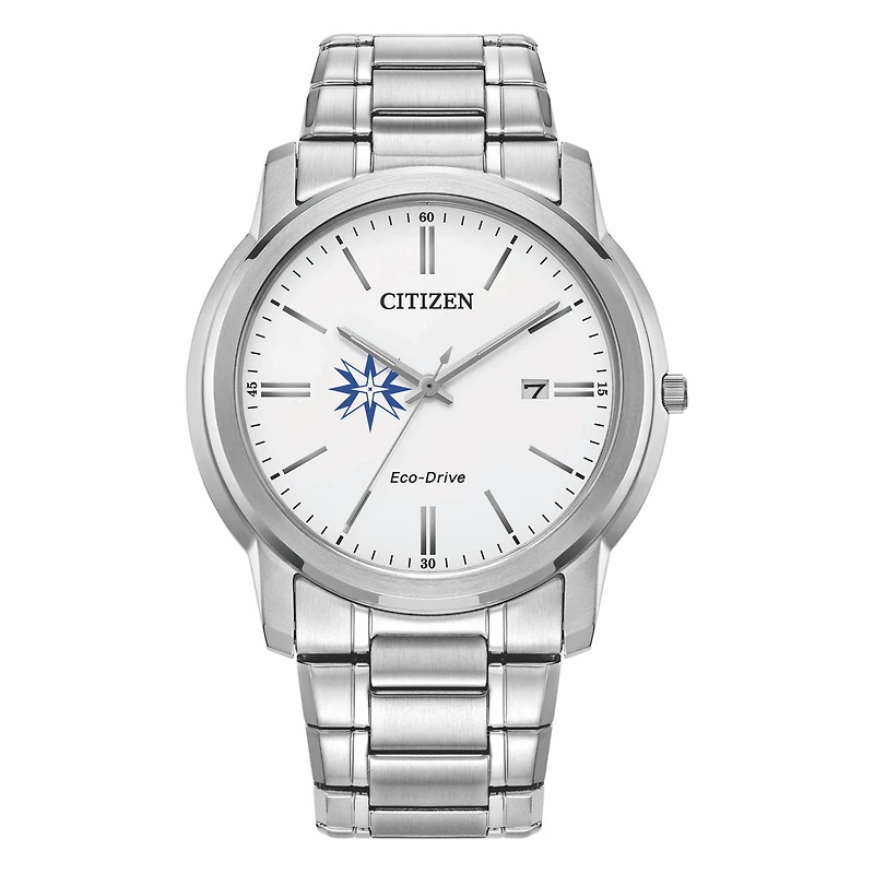 Men's Citizen Watch Silver Moravian Greyhounds Eco-Drive Dial Stainless Steel Watch