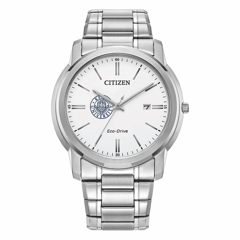 Men's Citizen Watch Silver Kean University Cougars Eco-Drive Dial Stainless Steel Watch