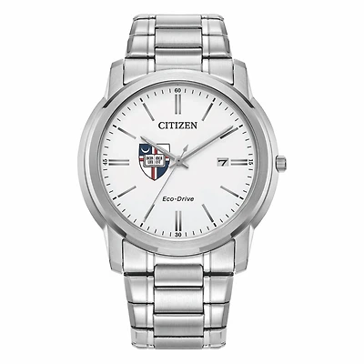 Men's Citizen Watch Silver Catholic University Cardinals Eco-Drive Dial Stainless Steel Watch