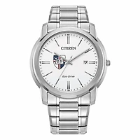 Men's Citizen Watch Silver Catholic University Cardinals Eco-Drive Dial Stainless Steel Watch
