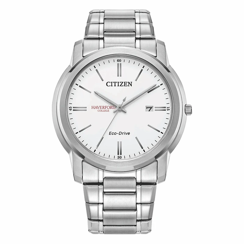 Men's Citizen Watch Silver Haverford College Eco-Drive Dial Stainless Steel Watch