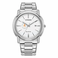 Men's Citizen Watch Silver Culinary Institute of America Steels Eco-Drive Dial Stainless Steel Watch