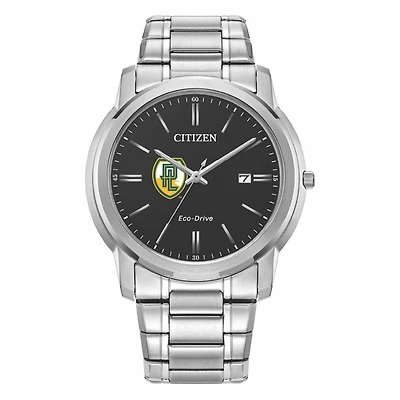 Men's Citizen Watch Silver Point Loma Sea Lions Eco-Drive Black Dial Stainless Steel Watch