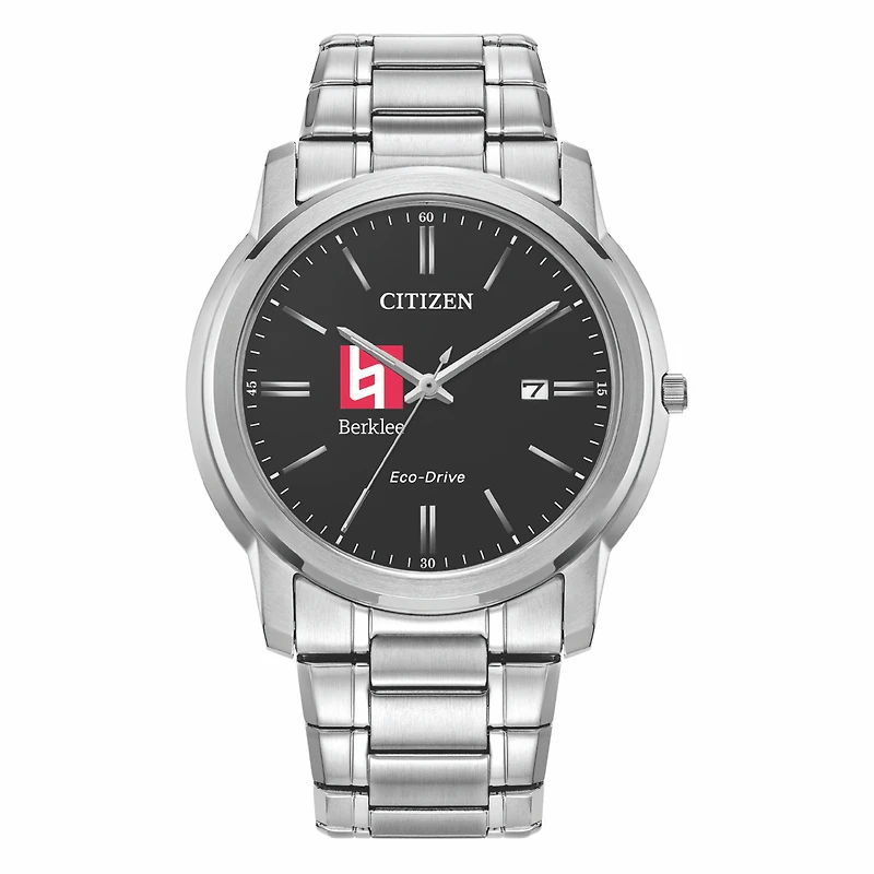 Men's Citizen Watch Silver Berklee College of Music Eco-Drive Black Dial Stainless Steel Watch