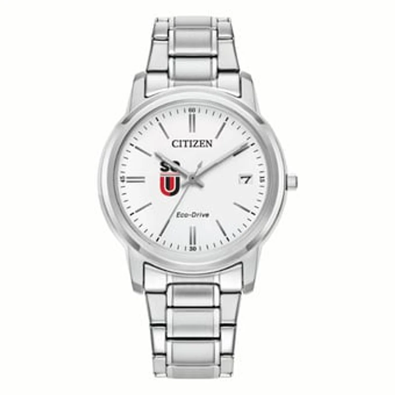 Women's Citizen Watch Silver Southern Oregon Raiders Eco-Drive White Dial Stainless Steel Watch