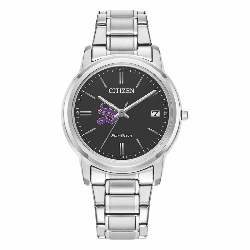 Women's Citizen Watch Silver Sewanee Tigers Eco-Drive Black Dial Stainless Steel Watch