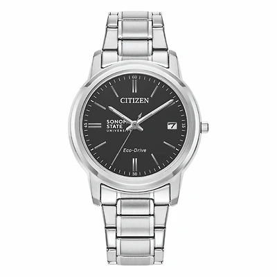 Women's Citizen Watch Silver Sonoma State Seawolves Eco-Drive Black Dial Stainless Steel Watch