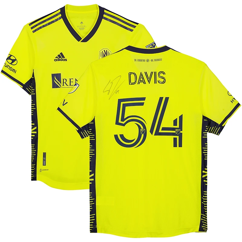 Sean Davis Nashville SC Autographed Match-Used #54 Yellow Jersey from the 2023 MLS Season