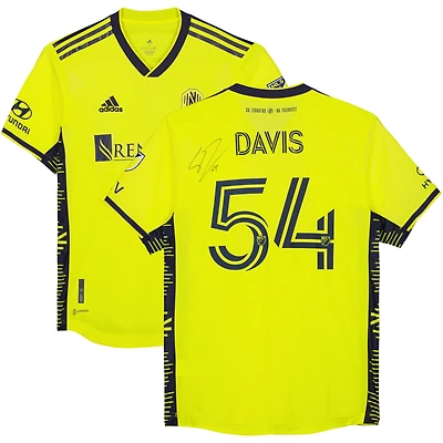 Sean Davis Nashville SC Autographed Match-Used #54 Yellow Jersey from the 2023 MLS Season