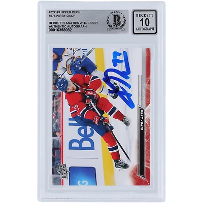 Kirby Dach Montreal Canadiens Autographed 2022-23 Upper Deck Extended Series #574 Beckett Fanatics Witnessed Authenticated Card