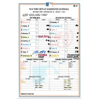 Max Scherzer New York Mets Autographed Game-Used Lineup Card vs. Cincinnati Reds on August 1, 2021
