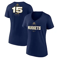 Women's Nikola Jokic Navy Denver Nuggets Behind The Back Name & Number V-Neck T-Shirt