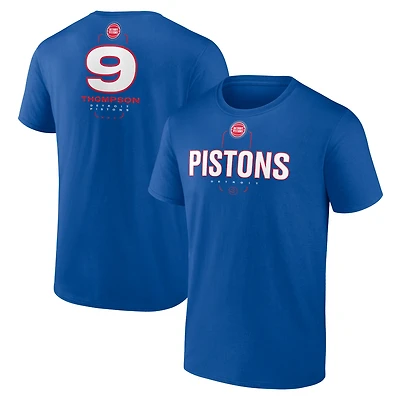 Men's Ausar Thompson Blue Detroit Pistons Behind The Back Name & Number T-Shirt