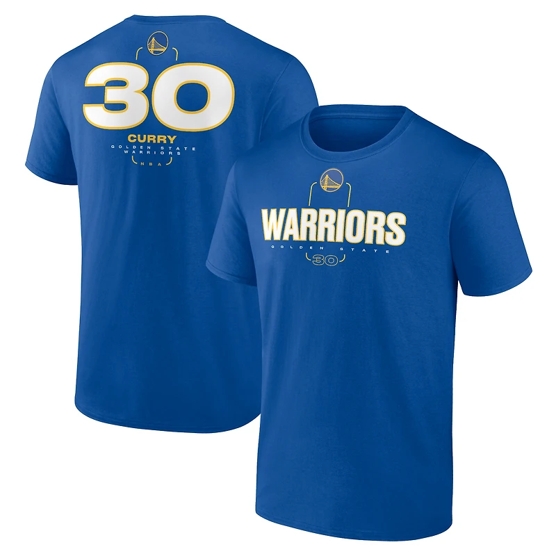 Men's Stephen Curry Royal Golden State Warriors Behind The Back Name & Number T-Shirt