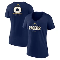 Women's Tyrese Haliburton Navy Indiana Pacers Behind The Back Name & Number V-Neck T-Shirt
