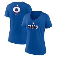 Women's Tyrese Maxey Royal Philadelphia 76ers Behind The Back Name & Number V-Neck T-Shirt